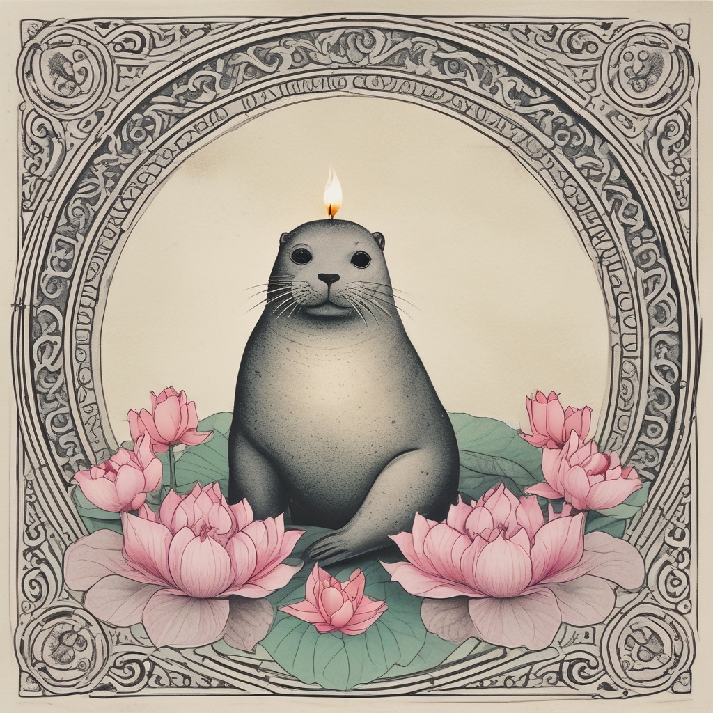 Seal with a candle and lotus, Namuna Real Estate